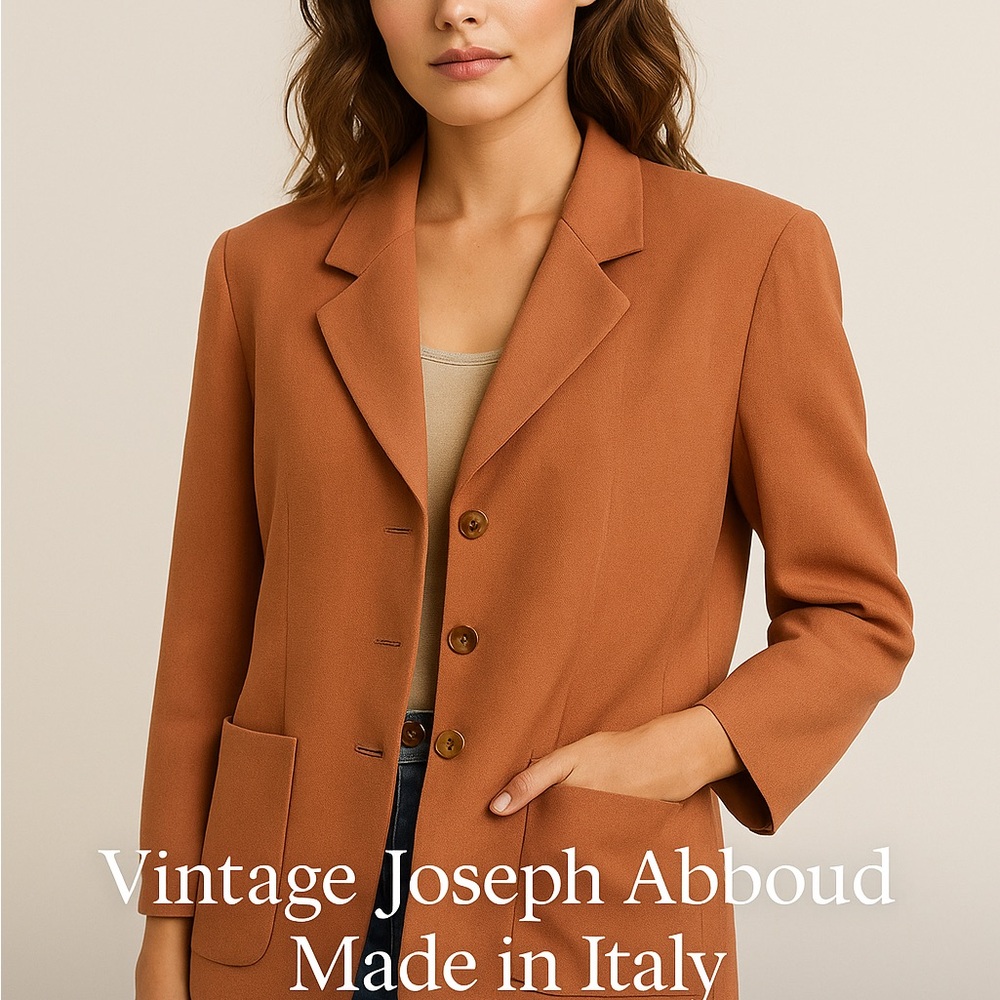 🤎 Vintage Joseph Abboud Made in Italy Terracotta Blazer (Size 42 / 8)